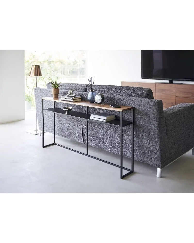 Tavolo consolle stretto per ingresso, stile contemporaneo, per corridoio o soggiorno, nero, 100 cm, elegante dietro il divano, design salvaspazio