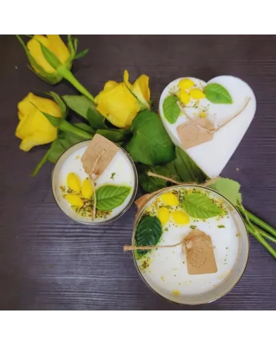 Candela artigianale ecologica in cera di soia con contenitore di vetro