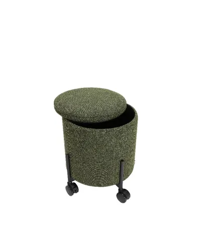 contenitore portaoggetti pouf con rotelle