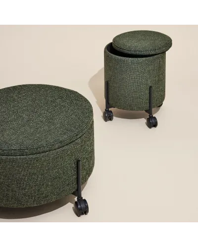 contenitore portaoggetti pouf con rotelle