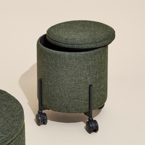 contenitore portaoggetti pouf con rotelle