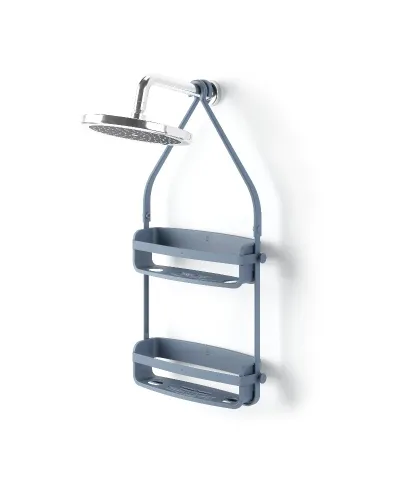 Portaoggetti da doccia salvaspazio con ripiani capienti e ganci flessibili