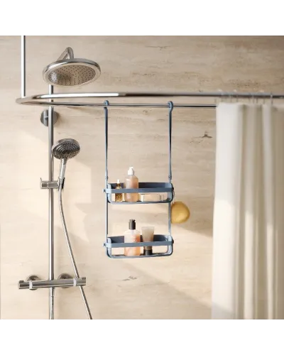 portaoggetti a due ripiani per doccia pratico senza montaggio