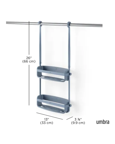 portaoggetti a due ripiani per doccia pratico senza montaggio