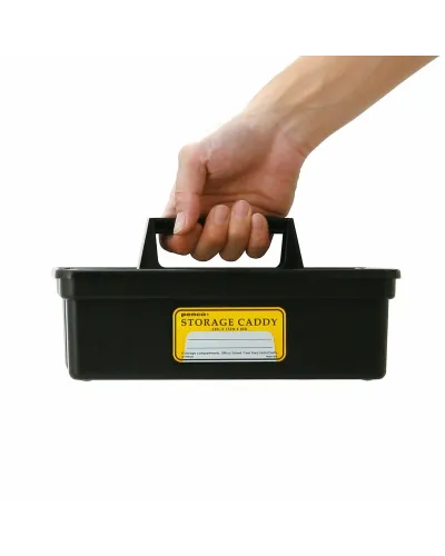 organizer compatto ispirato alla cassetta degli attrezzi per tenere in ordine oggetti di uso quotidiano