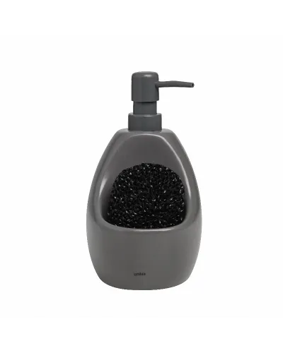 dispenser elegante per sapone con porta oggetti