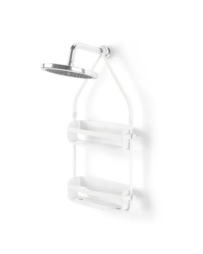 portaoggetti a due ripiani per doccia pratico senza montaggio