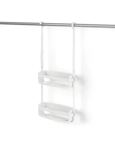 portaoggetti a due ripiani per doccia pratico senza montaggio