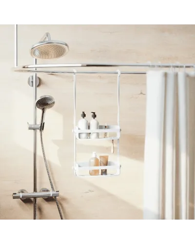 portaoggetti a due ripiani per doccia pratico senza montaggio