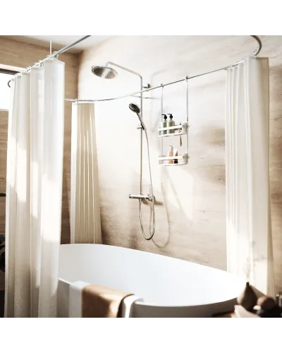 portaoggetti a due ripiani per doccia pratico senza montaggio