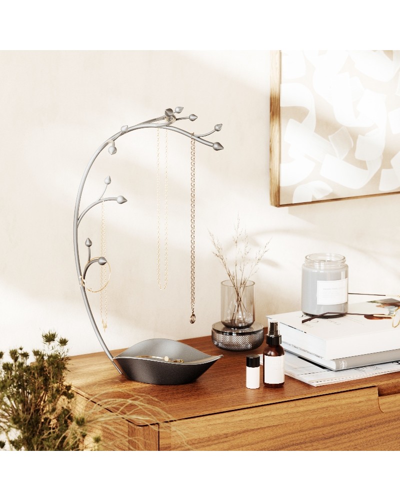 elegante albero portagioie in metallo