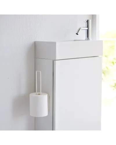 Practical tool-free installation of toilet paper holder