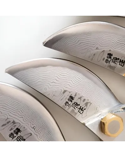 Professional Japanese Pruning Shears, A-Type Damascus Steel, Blue Paper