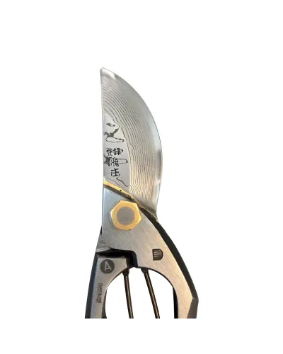 Professional Japanese Pruning Shears, A-Type Damascus Steel, Blue Paper