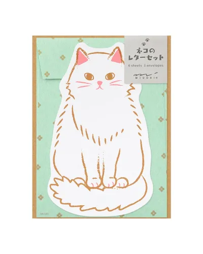 set da lettera di cancelleria giapponese sagomato a forma di gatto