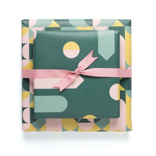 Double-Sided Gift Wrapping Paper with Two Matching Patterns " SHAPES " - My Pretty Circus