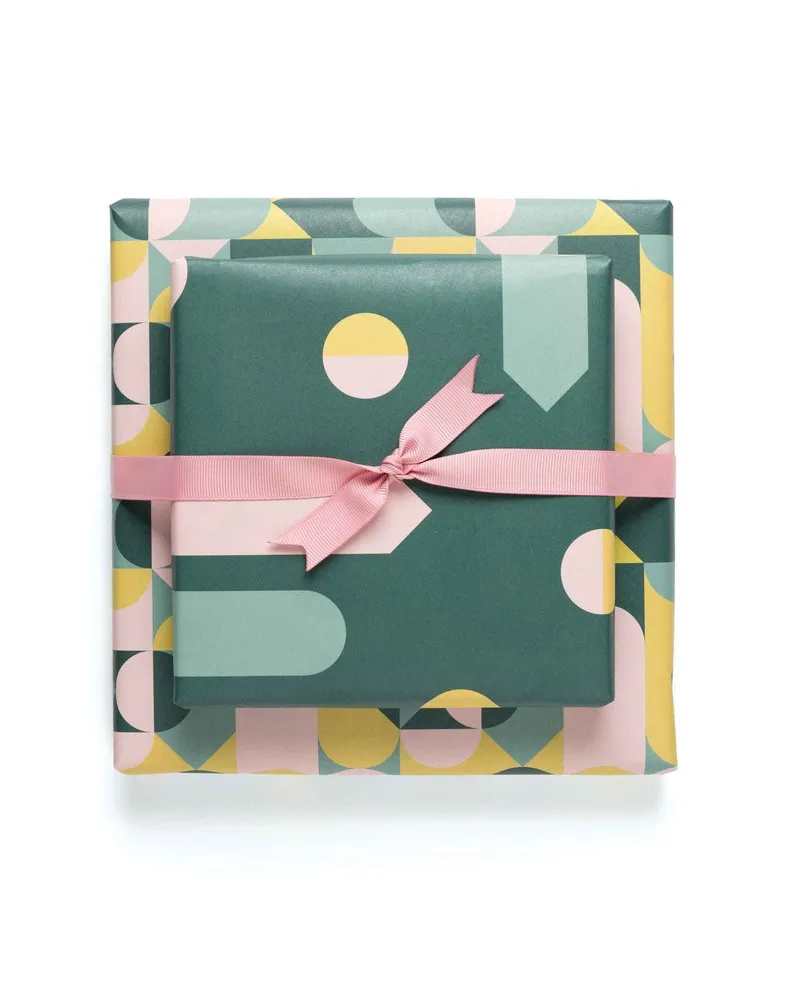 Double-sided wrapping paper with two matching patterns