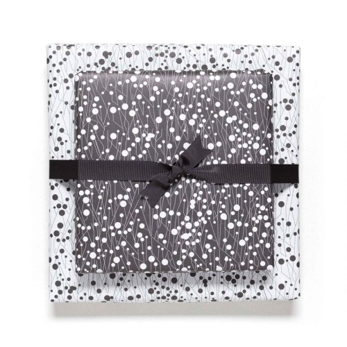 Double-Sided Gift Wrapping Paper with Two Matching Patterns " THORNS White/Black " - My Pretty Circus