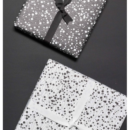 Double-Sided Gift Wrapping Paper with Two Matching Patterns " THORNS White/Black " - My Pretty Circus