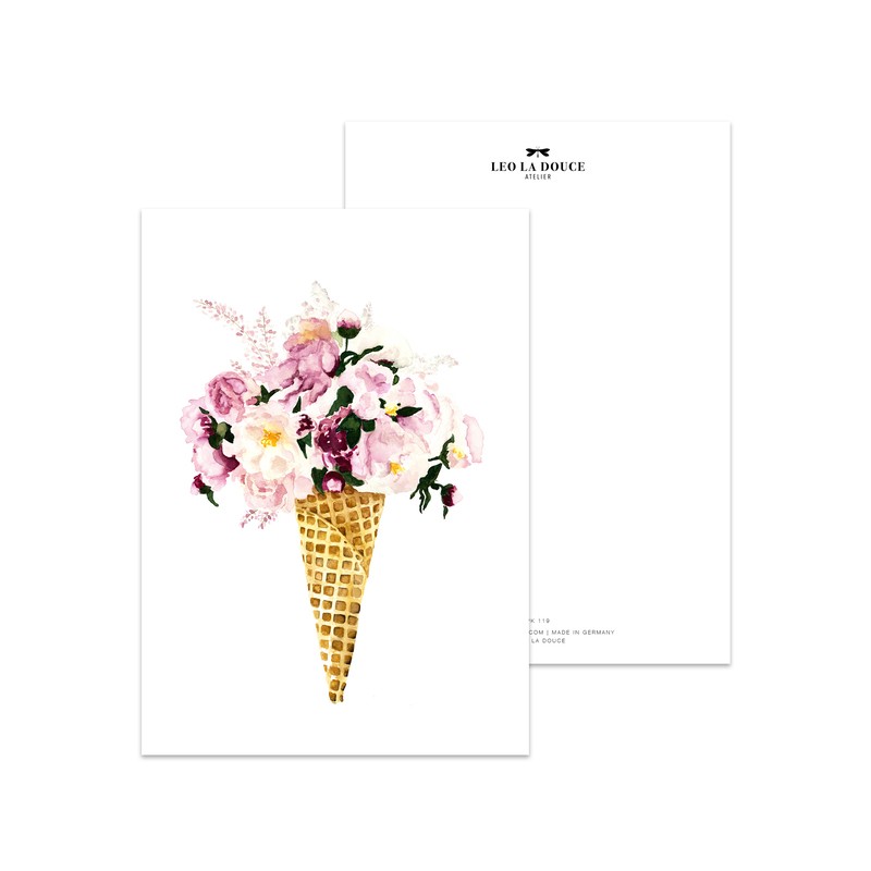 Postcards " Flower Cone ", Atelier Leo La Douce