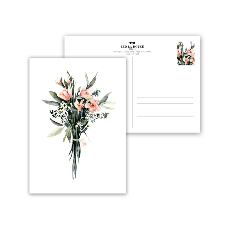 Postcards " Flower Bouquet ", Atelier Leo La Douce