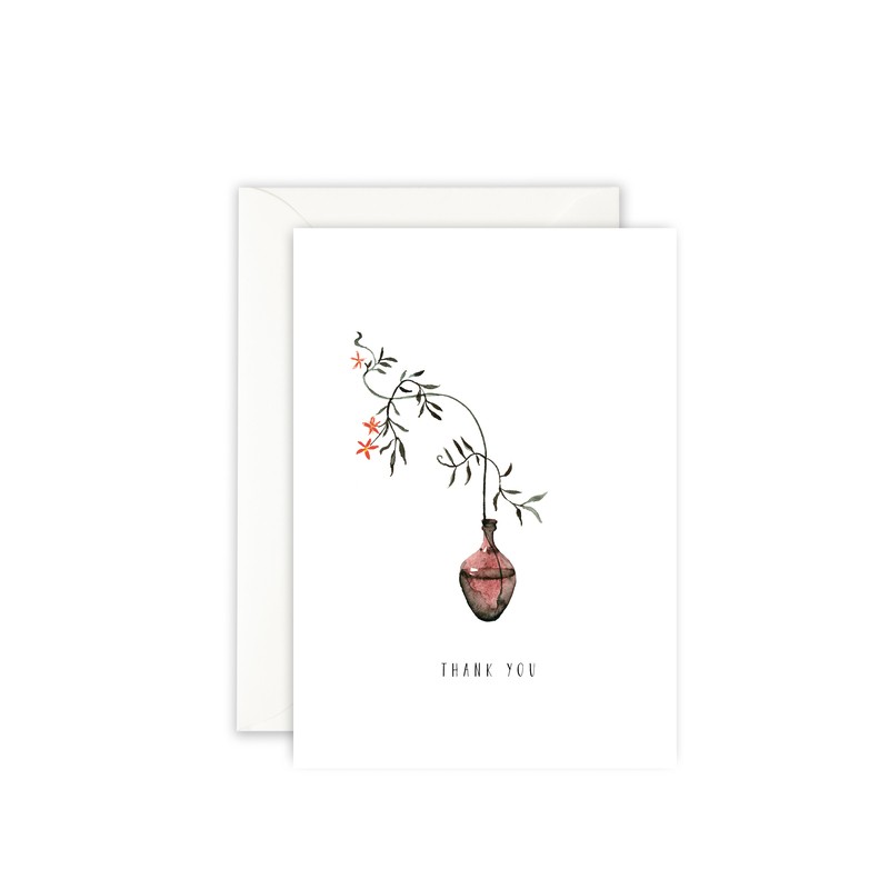 Greeting Card " Thank You (Flower Vase) ", Atelier Leo La Douce