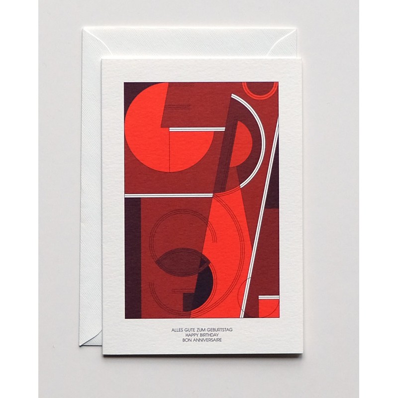 Greeting Card B6 " Happy Birthday - Art Deco " - Haferkorn & Sauerbrey