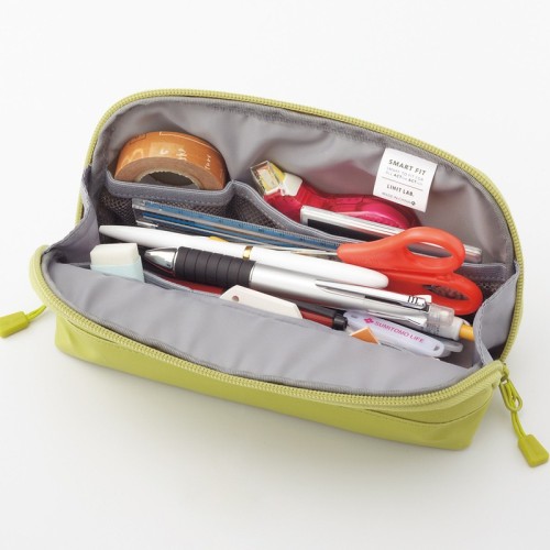 Pen case with large opening, for office and school
