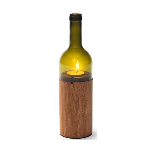 windproof candle holder in oak wood