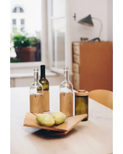 windproof candle holder in oak wood