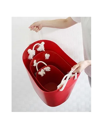 Cesto con manici salvaspazio portaoggetti