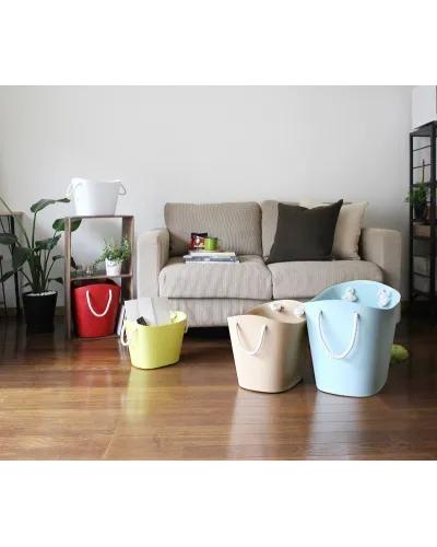 Cesto con manici salvaspazio portaoggetti