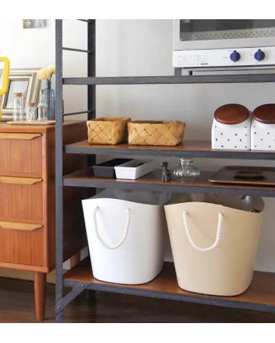 Cesto con manici salvaspazio portaoggetti