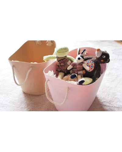 Cesto con manici salvaspazio portaoggetti