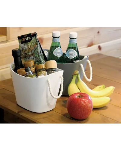 Cesto con manici salvaspazio portaoggetti