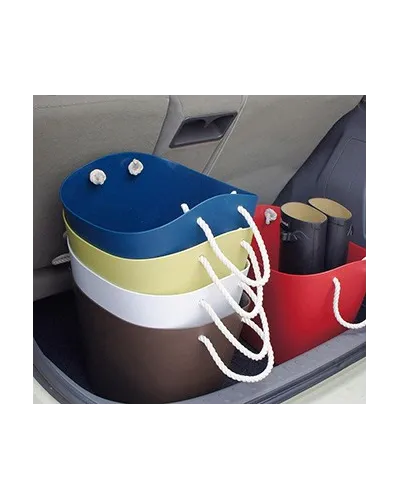 Cestino Portaoggetti, Contenitore Portatutto con Manici in Corda di Cotone