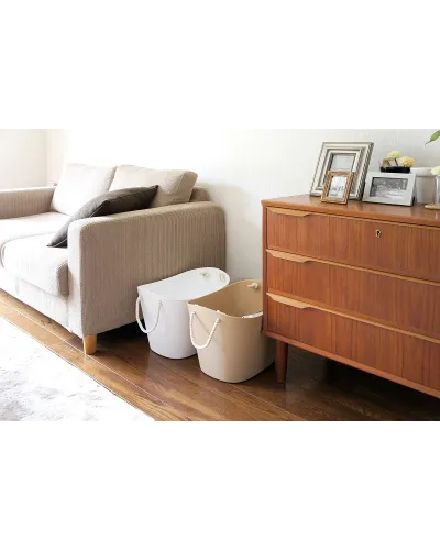 Cestino Portaoggetti, Contenitore Portatutto con Manici in Corda di Cotone