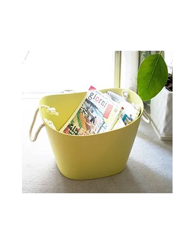 Cestino Portaoggetti, Contenitore Portatutto con Manici in Corda di Cotone