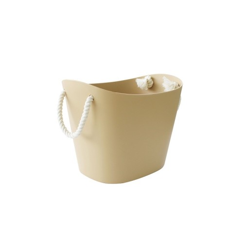 Plastic storage basket with carrying handles