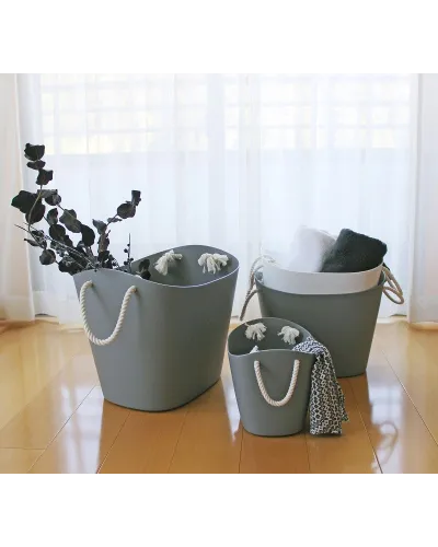 Cestino Portaoggetti, Contenitore Portatutto con Manici in Corda di Cotone