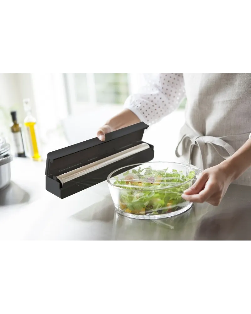 Dispenser Pellicola 5 In 1 In Bambù - Per Pellicola, Alluminio E Sacchetti, Con Taglierino, Organizza La Cucina - Foto 2