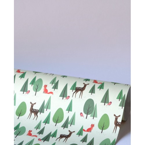 Gift Wrapping Folded Paper 500x700mm " Bambi & Fox " - Haferkorn & Sauerbrey