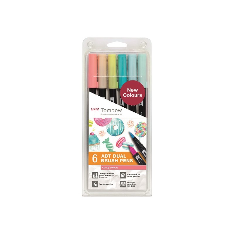 Set 6 Colori Dual Brush Pennarelli per Calligrafia, Illustrazioni