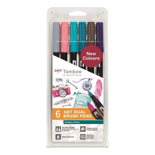 Set 6 Colori Dual Brush Pennarelli per Calligrafia, Illustrazioni
