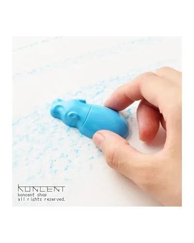 set of 6 gradation colors wax crayons in the shape of a hippopotamus