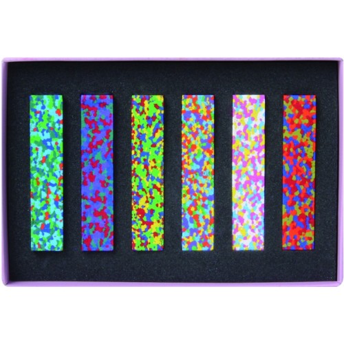 mosaic multicolored wax crayons