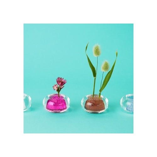 compact glass flower vase