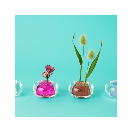 compact glass flower vase