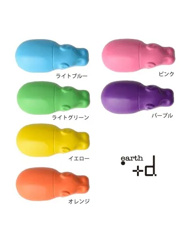 set of 6 gradation colors wax crayons in the shape of a hippopotamus