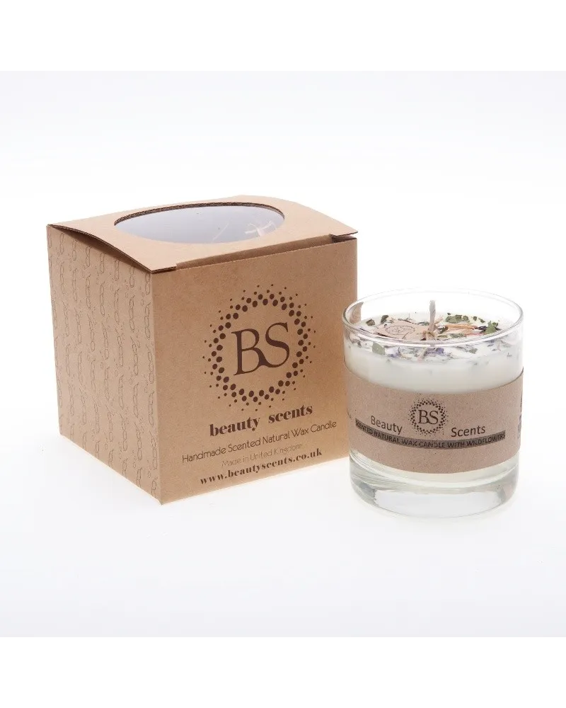 Eco-friendly handmade soy wax candle with glass container